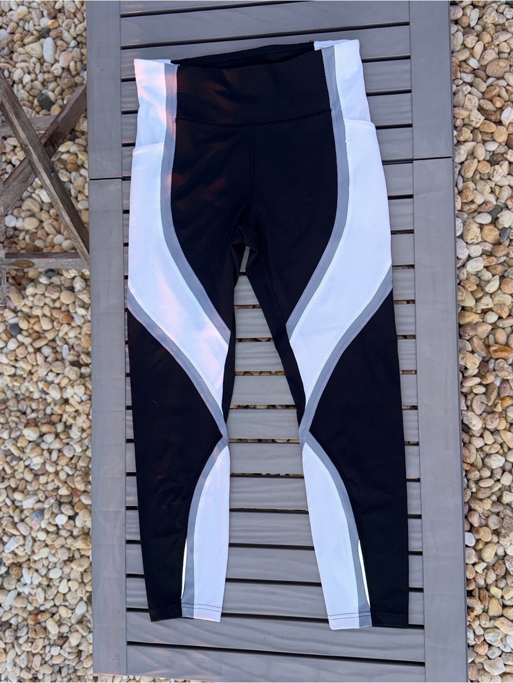 lululemon athletica Black and White Colorblock Leggings